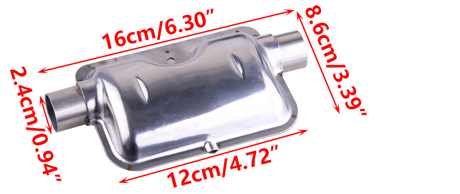 24mm Stainless Steel STRAIGHT THROUGH Diesel Heater Muffler 2x