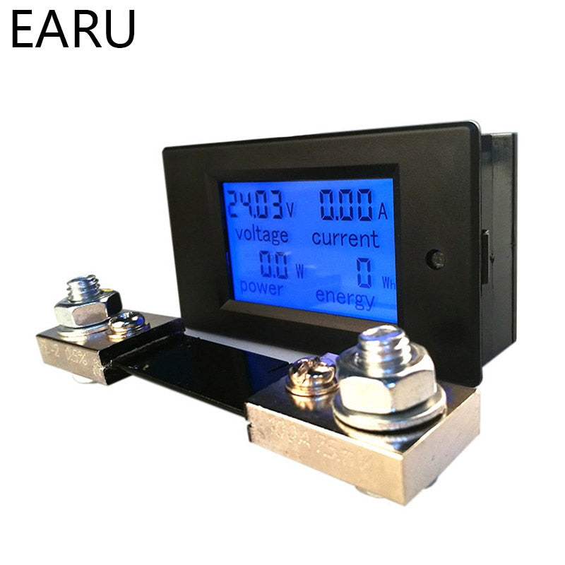 DC 6.5-100V 0-100A LCD Display Digital Current Monitor Voltage Power M ...